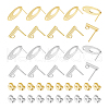 Unicraftale 40Pcs 4 Style Rectangle & Oval 304 Stainless Steel Stud Earring Findings STAS-UN0054-35-1