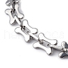 Non-Tarnish 304 Stainless Steel Dog Bone & Oval Link Chain Bracelet for Women BJEW-G669-22P-2