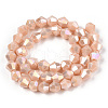 Opaque Solid Color Electroplate Glass Beads Strands EGLA-A039-P6mm-B06-3