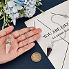 GOMAKERER 2Pcs 2 Styles Natural Amethyst & Rose Quartz Cone Dowsing Pendulum Big Pendants AJEW-GO0002-09B-3