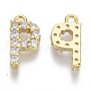 Brass Micro Pave Cubic Zirconia Charms KK-T060-05-P-G-NF-2