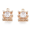 Brass Micro Pave Clear Cubic Zirconia Charms KK-N216-568LG-2