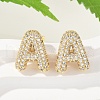 Brass Micro Pave Clear Cubic Zirconia Stud Earrings EJEW-Z091-02G-4