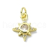 Brass Micro Pave Clear Cubic Zirconia Charms KK-H475-59G-06-1