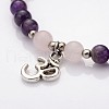 Personalized Dual-use Round Gemstone Beads 4-Layer Stretch Wrap Bracelets/Necklaces BJEW-JB01906-01-8