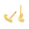 Brass Hollow Out Initial Letter Stud Earrings for Women EJEW-A044-01G-J-2