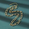 Brass Textured Paperclip Chain Necklaces NJEW-A042-15G-5