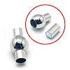 Tarnish Resistant 304 Stainless Steel Magnetic Clasps with Glue-in Ends STAS-E006-24-1