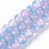 Spray Painted Glass Beads Strands GGLA-S058-001E-03-1