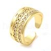 Brass Micro Pave Cubic Zirconia Cuff Rings RJEW-P102-05G-1