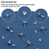 DICOSMETIC 3 Pairs 925 Sterling Silver Stud Earring Findings DIY-DC0003-38-4