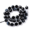 Natural Black Banded Agate/Striped Agate Beads Strands G-R482-13-10mm-2