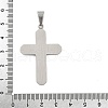 304 Stainless Steel Rhinestone Pendants STAS-G346-47E-P-3