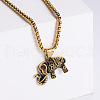 Retro Rock Punk Men's Elephant Stainless Steel Pendant Necklaces QH3291-2-1