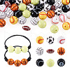Beadthoven 54Pcs 9 Styles Sport Theme Opaque Acrylic Beads RESI-BT0001-28-1