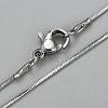 Non-Tarnish 304 Stainless Steel Square Snake Chain Necklaces NJEW-P170-01P-08-2