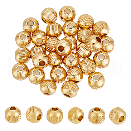 Unicraftale 30Pcs 3 Style 201 & 304 Stainless Steel Beads STAS-UN0051-16-1