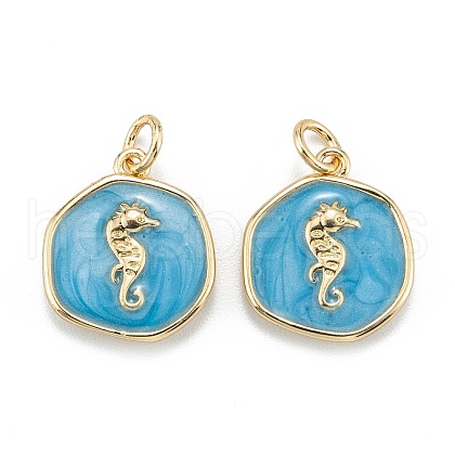Brass Enamel Pendants X-KK-A155-08G-1