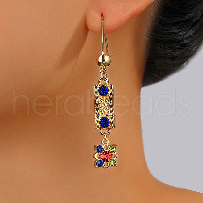 Fashionable Classic Brass Flower Dangle Earrings for Women DY2162-1-1