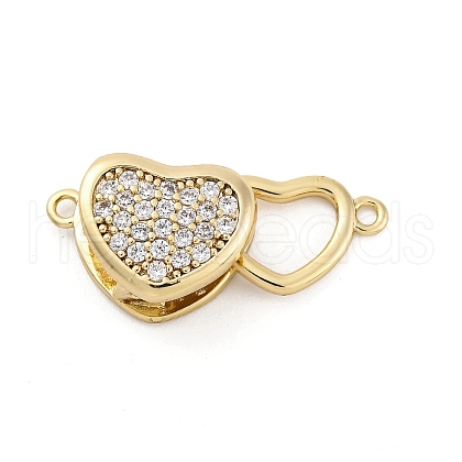 Brass Micro Pave Clear Cubic Zirconia Box Clasps KK-C075-24G-1