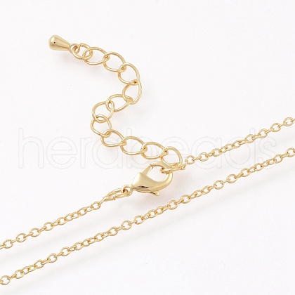 Brass Cable Chain Necklaces Making MAK-L025-06G-1