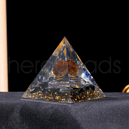 Resin Orgonite Pyramid Display Decorations G-PW0004-55D-1