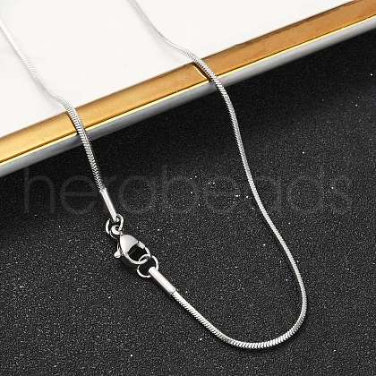 Tarnish Resistant 304 Stainless Steel Snake Chain Necklace Making STAS-P045-18P-1