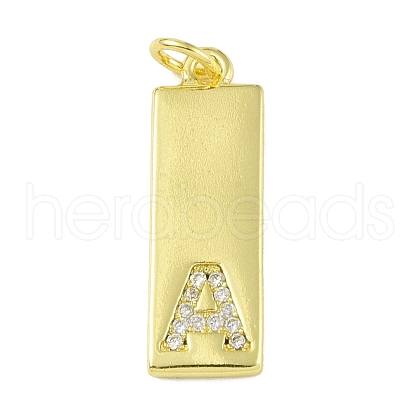 Brass Micro Pave Clear Cubic Zirconia Pendants KK-P266-06G-A-1