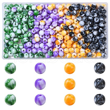 320Pcs 4 Colors Opaque Acrylic Beads SACR-YW0001-68-1