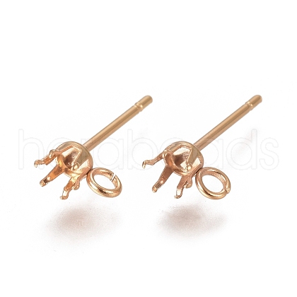 304 Stainless Steel Post Stud Earring Settings STAS-L238-026F-G-1