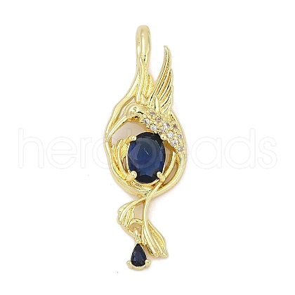 Brass Micro Pave Cubic Zirconia Pendants KK-D317-131G-1