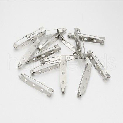 Iron Brooch Pin Back Safety Catch Bar Pins with 3 Holes IFIN-A171-04I-1