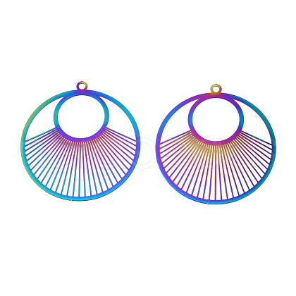 Ion Plating(IP) 201 Stainless Steel Filigree Pendants STAS-S118-092-1