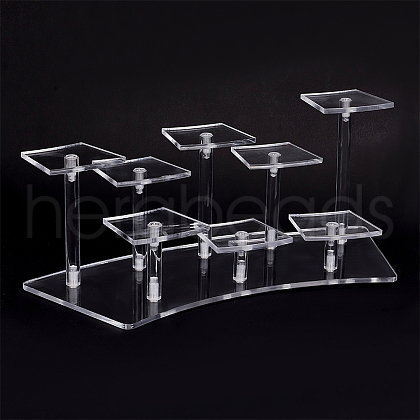 8-Slot Transparent Acrylic Minifigures Display Risers ODIS-WH0043-29A-1