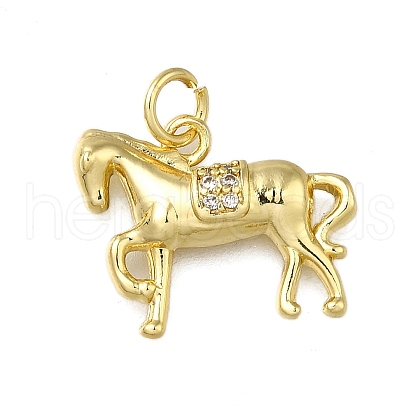 Brass Micro Pave Clear Cubic Zirconia Pendants ZIRC-I070-061G-1