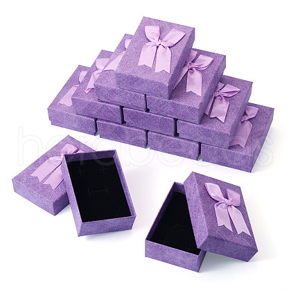 Rectangle Paper Jewelry Set Storage Gift Boxes with Bowknot CON-TAC0014-12B-1