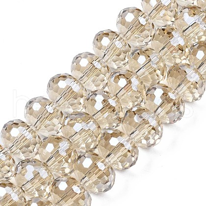 Electroplate Transparent Glass Beads Strands EGLA-N002-16-A02-1