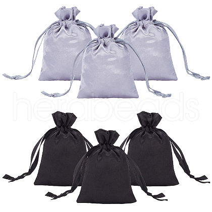 GOMAKERER 60Pcs 2 Colors Polyester Jewelry Drawstring Gift Bags for Earrings ABAG-GO0001-01-1