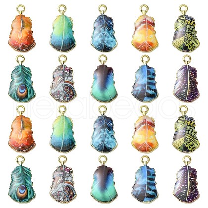 30Pcs 10 Styles Rack Plating Alloy Pendants ENAM-CJ0004-71-1