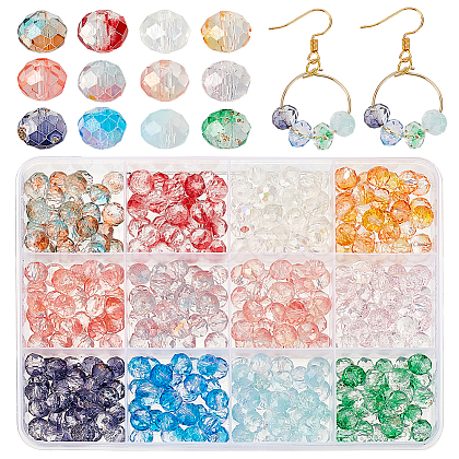   300Pcs 12 Colors Baking Painted Transparent Glass Beads GLAA-PH0003-09-1