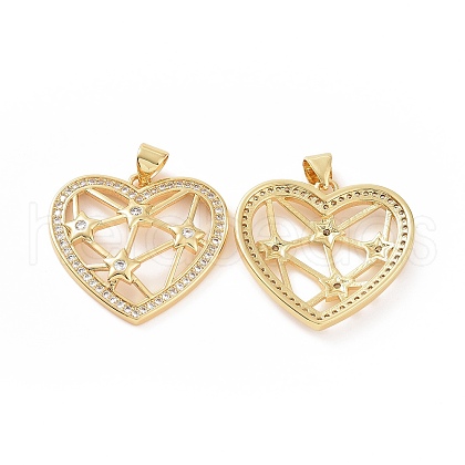 Brass Micro Pave Cubic Zirconia Pendants ZIRC-P106-04LG-02-1