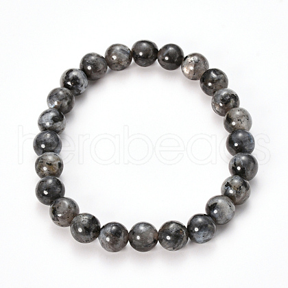 Natural Larvikite Beaded Stretch Bracelets BJEW-Q692-36-10mm-1