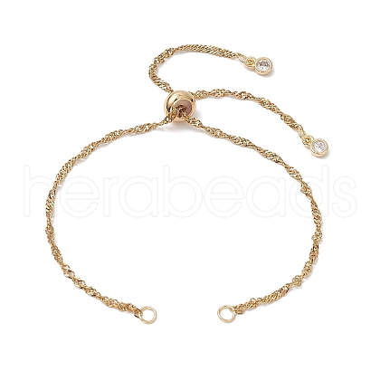 304 Stainless Steel Singapore Chain Slider Bracelet Making AJEW-JB01328-01-1