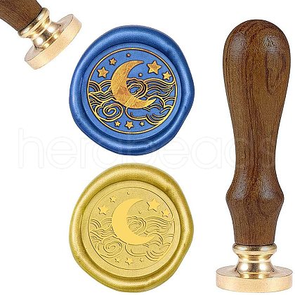 DIY Wood Wax Seal Stamp AJEW-WH0131-078-1