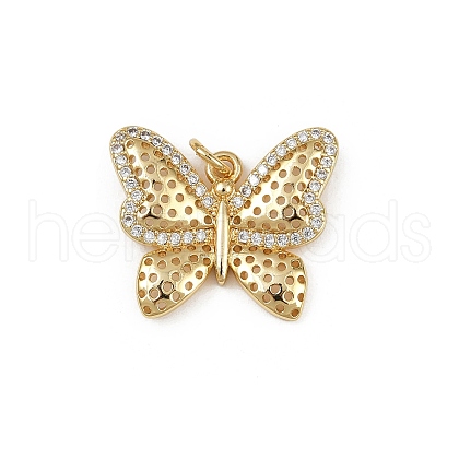 Brass Micro Pave Cubic Zirconia Pendants KK-S528-01G-1