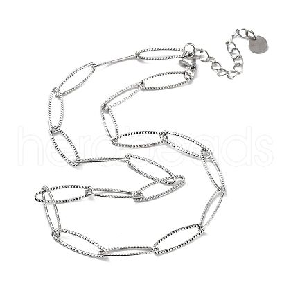Non-Tarnish 304 Stainless Steel Horse Eye Link Chain Necklace NJEW-D045-07P-1