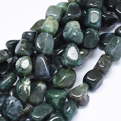 Natural Moss Agate Beads Strands G-F637-24-1