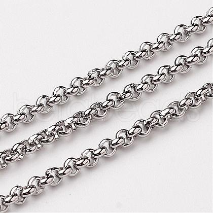 Tarnish Resistant 304 Stainless Steel Rolo Chains CHS-K001-99A-1