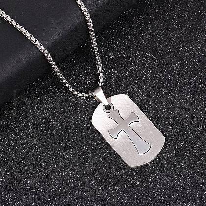 201 Stainless Steel Pendant Necklaces NJEW-D307-02P-B-1