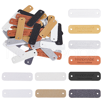 Globleland 50Pcs 5 Colors PU Leather Labels FIND-GL0001-61-1